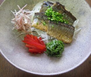 秋刀魚のオリーブオイル焼き